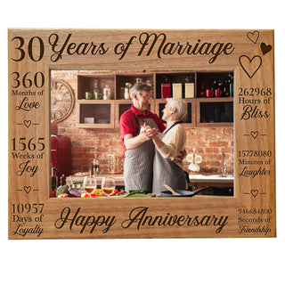 30th Anniversary Counting The Minutes Wood Photo Frame