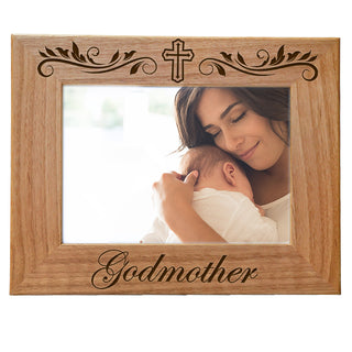 Godmother - Engraved Natural Wood Photo Frame