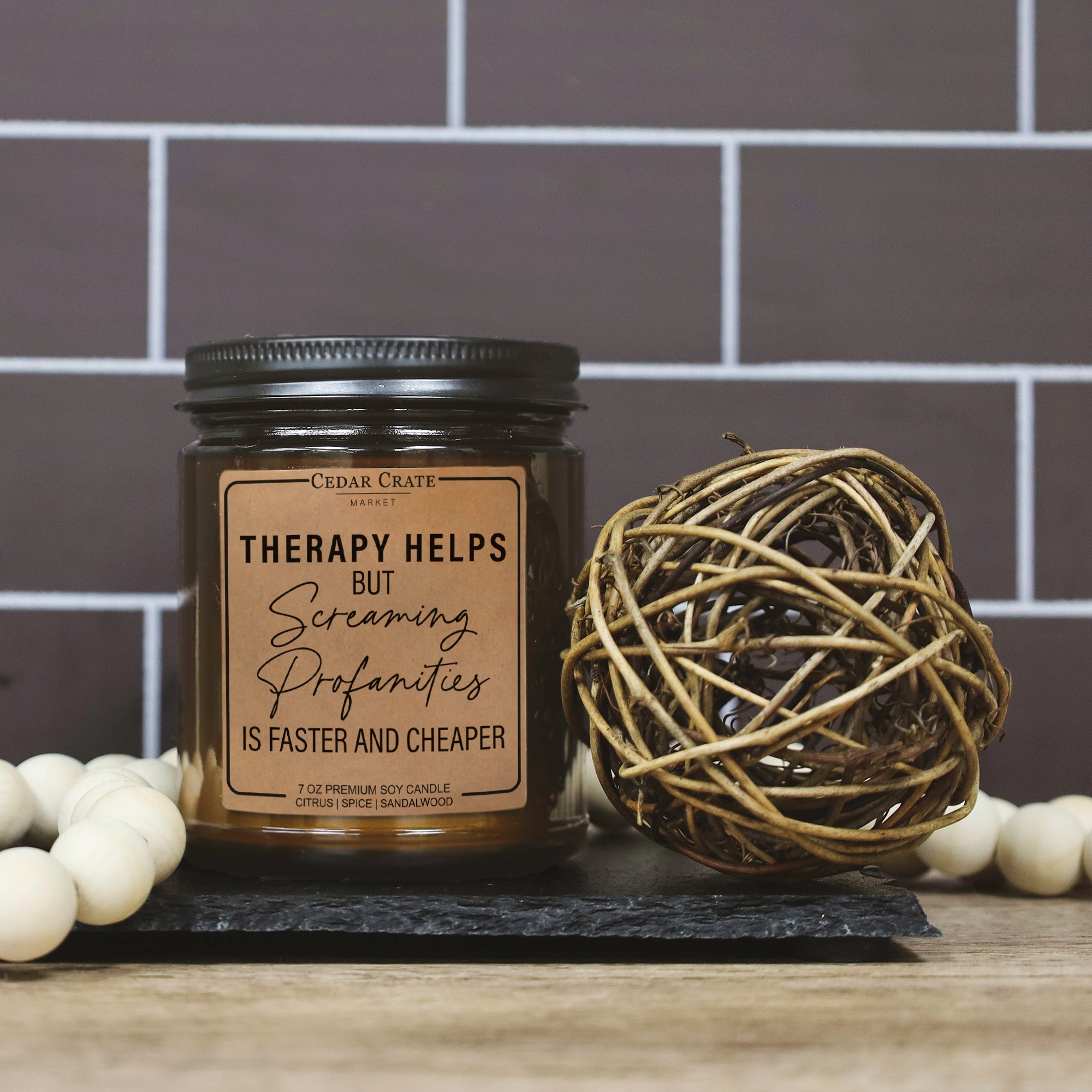 Therapy Helps but Screaming Profanities is Faster and Cheaper Amber Jar