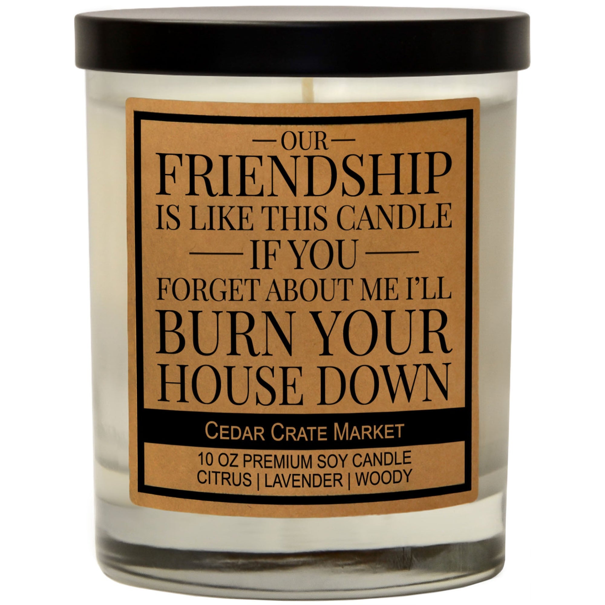 Cedar Crate Market Soy Candle "Best" gift for Best Friend