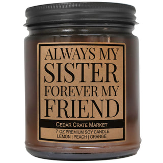 Always My Sister Forever My Friend Amber Jar