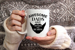 Awesome Dads Have Tattoos And Beards - Coffee Mug