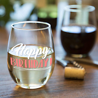 Happy birthday Wine Glass - Last Chance!