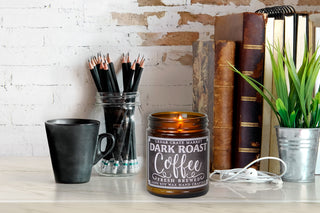Dark Roast Coffee Soy Candle - Amber Jar