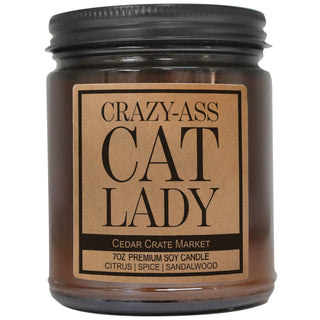 Crazy Ass Cat Lady Amber Jar