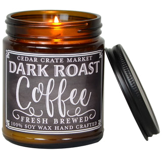 Dark Roast Coffee Soy Candle - Amber Jar
