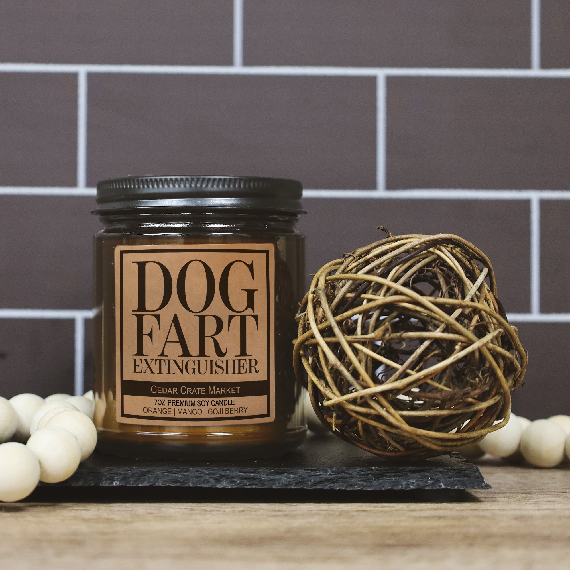 Dog Fart Extinguisher Amber Jar