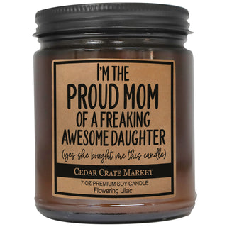Proud Mom Of An Awesome Daughter Amber Jar