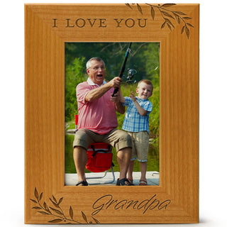 I Love You Grandpa - Engraved Natural Wood Photo Frame