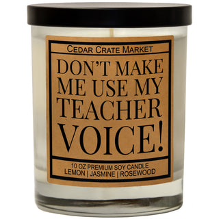 Don't Make Me Use My Teacher Voice Soy Candle