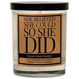 She Believed She Could So She Did Kraft Soy Candle