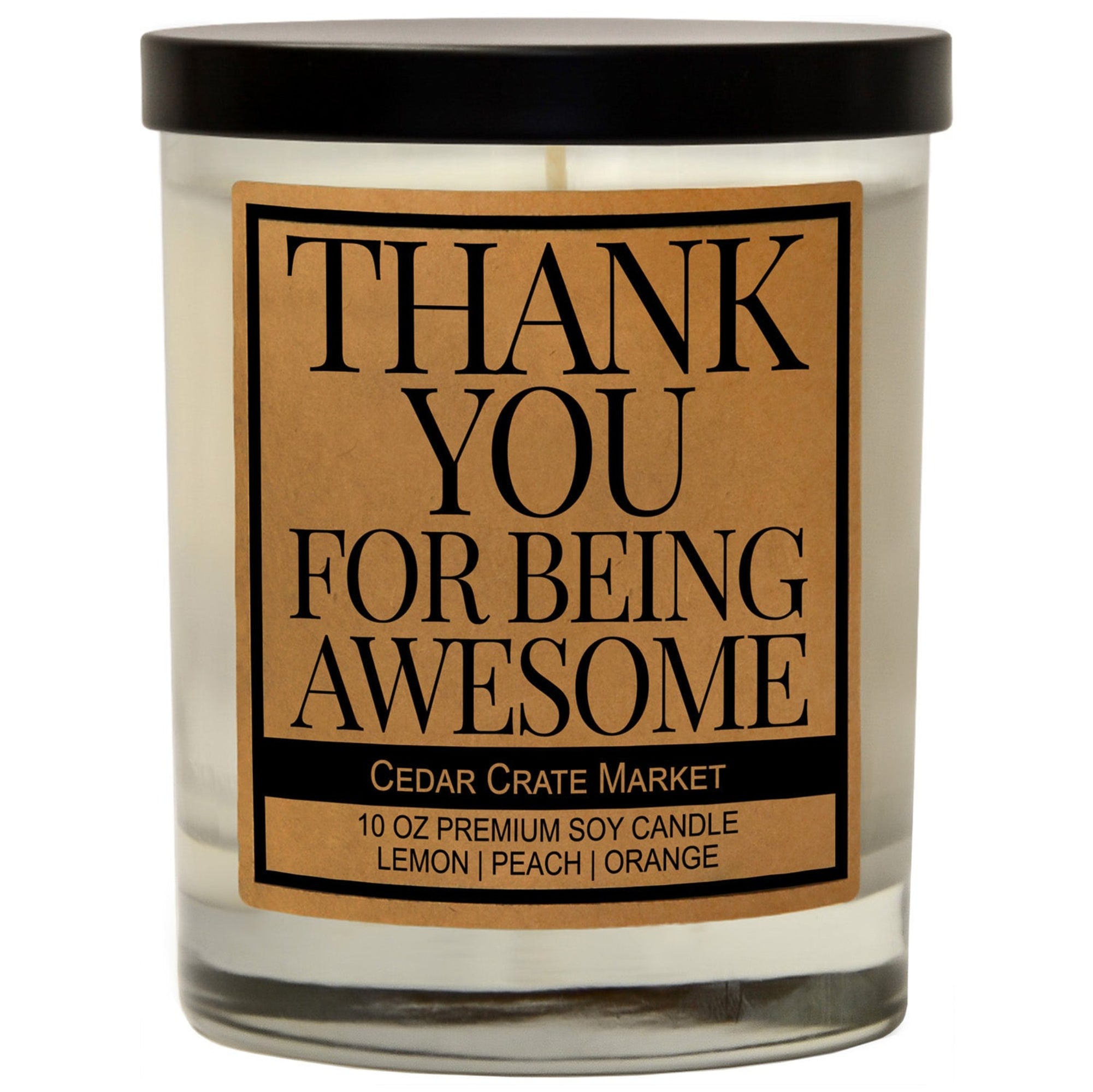 Cedar Crate Market Soy Candle "Thank You for Being Awesome" funny gift