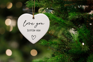 Love You Little Sis Keepsake Ornament