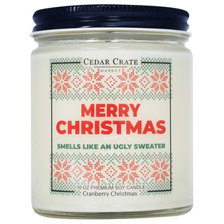 Merry Christmas Smells Like An Ugly Sweater Soy Candle - 7oz