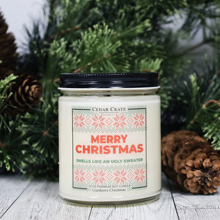 Merry Christmas Smells Like An Ugly Sweater Soy Candle - 7oz