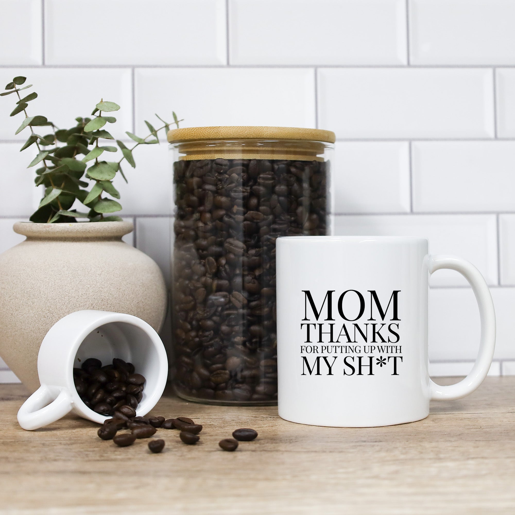 Thanks Mom For Putting Up With My Shit Mug