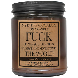 My Entire Vocabulary On A Candle… Amber Jar