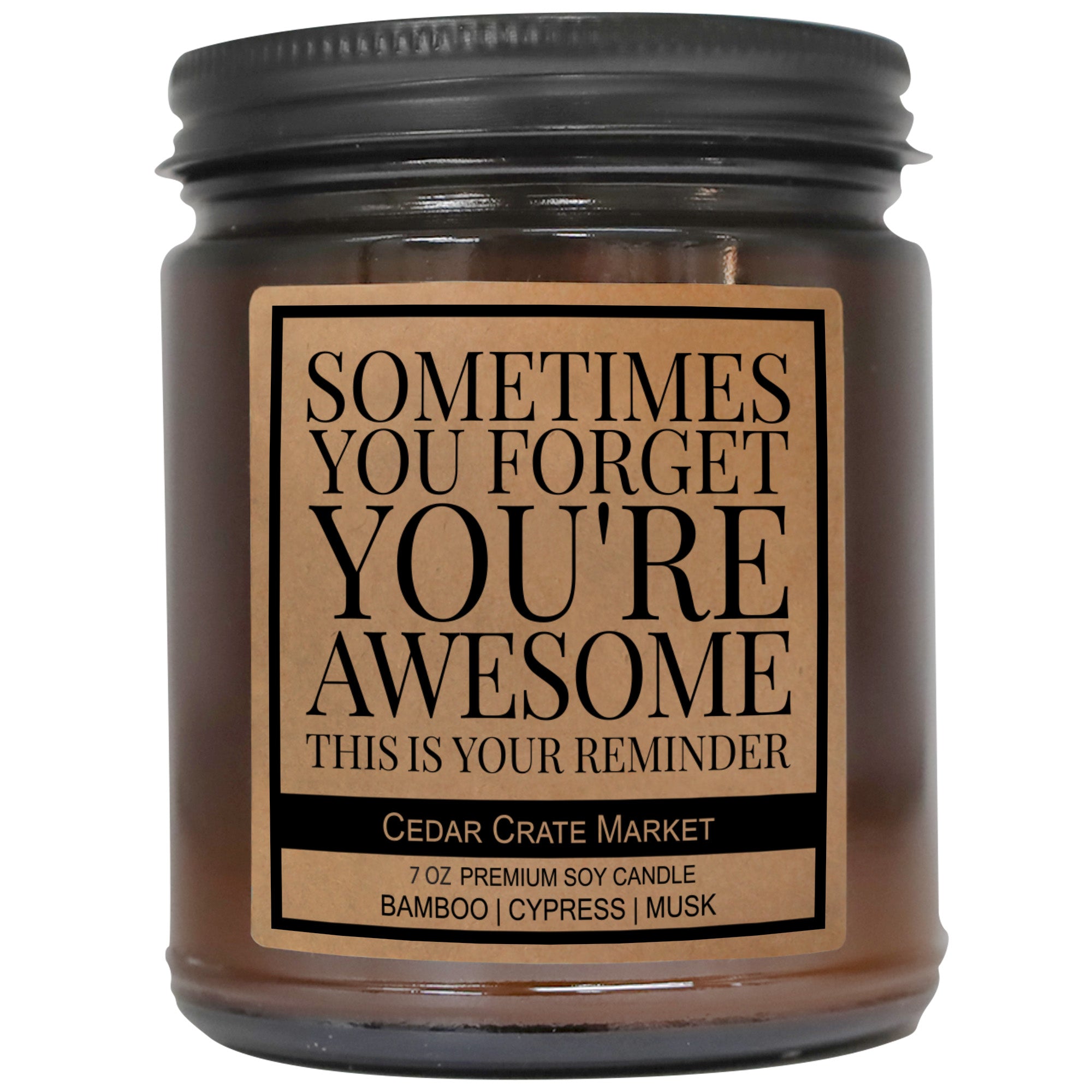 Sometimes You Forget You're Awesome Amber Jar