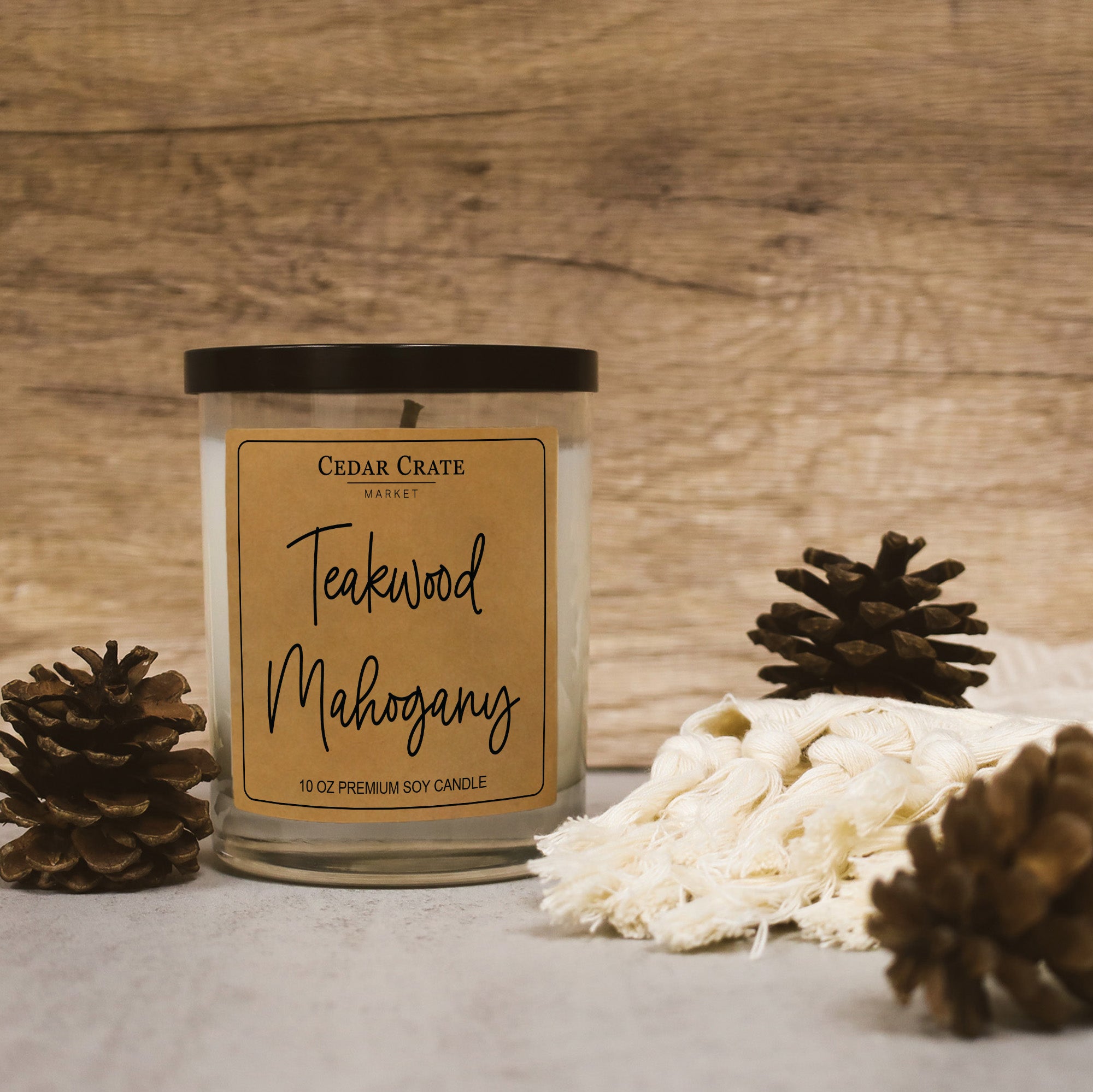 Teakwood Mahogany Soy Candle