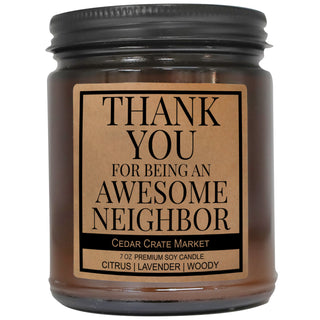 Thank You for being an Awesome Neighbor Amber Jar