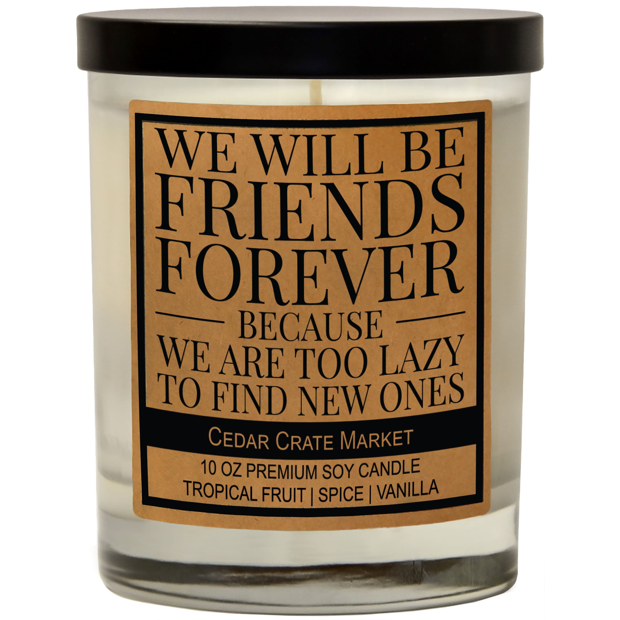 Cedar Crate Market Soy Candle "We Will Be Friends Forever Soy Best Friend" gift for Best Friend
