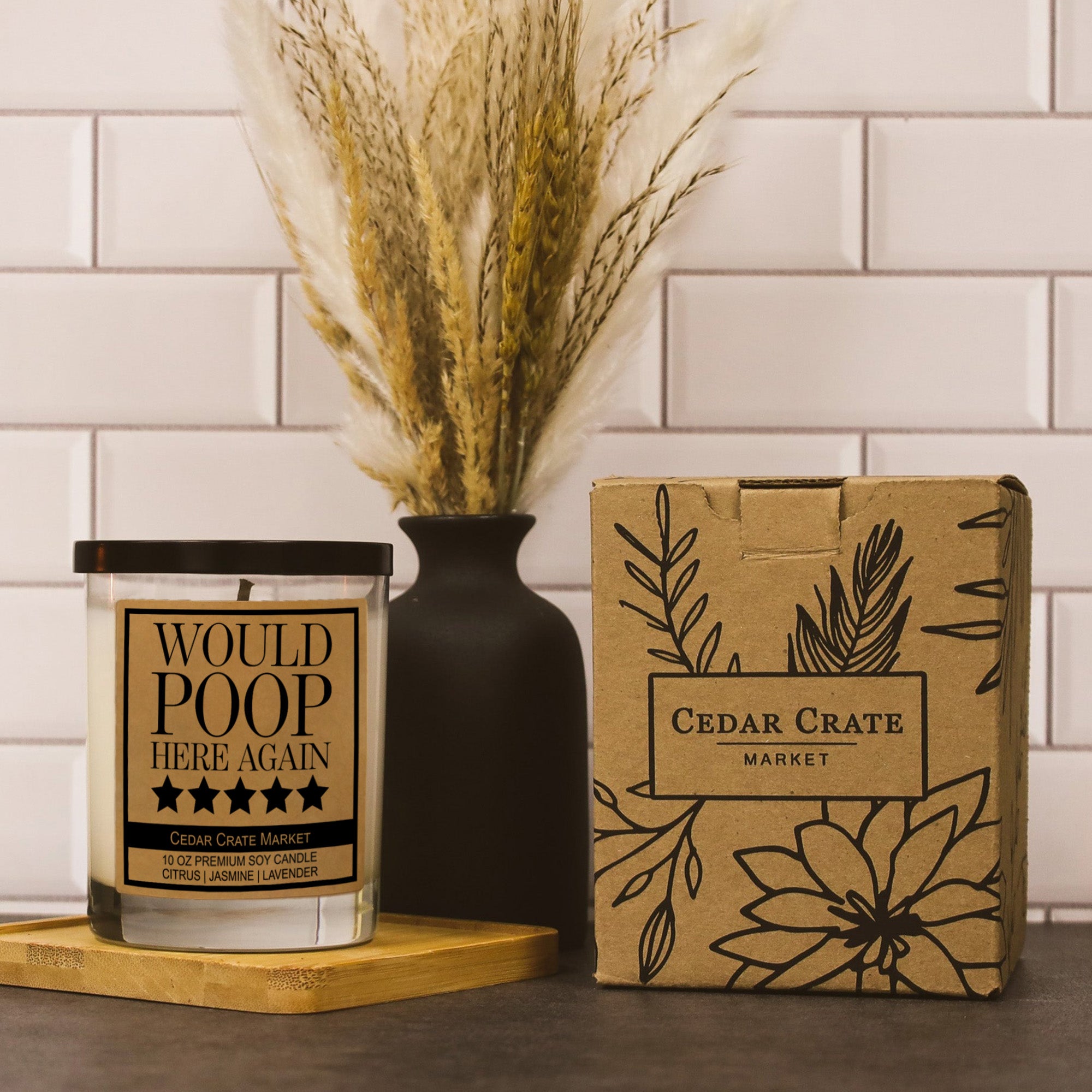Funny Bathroom Candles | Would Poop Here Again ***** Kraft