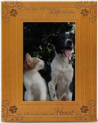 You Have Left My Life, But You Will Never Leave My Heart - Engraved Natural Wood Photo Frame