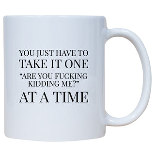 You Just Have To Take it One Are You Fucking Kidding Me At A Time Mug