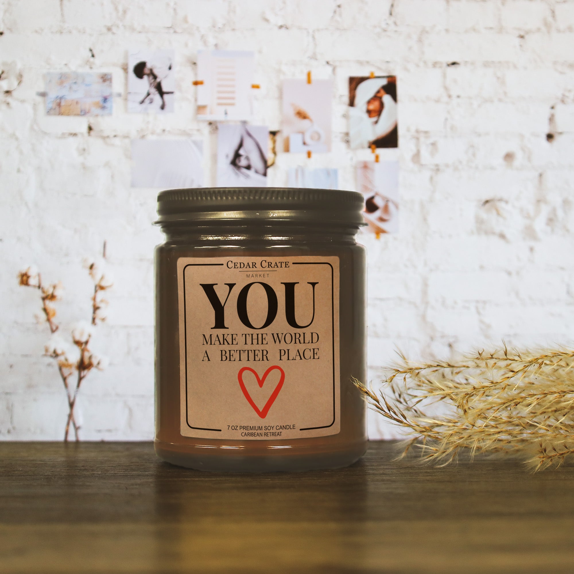 You Make The World A Better Place Amber Jar