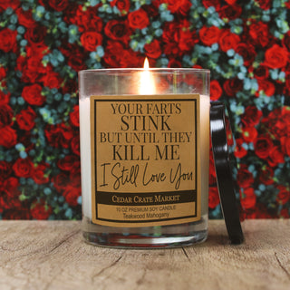 You're Farts Stink But Until They kill Me I Still Love You Soy Candle