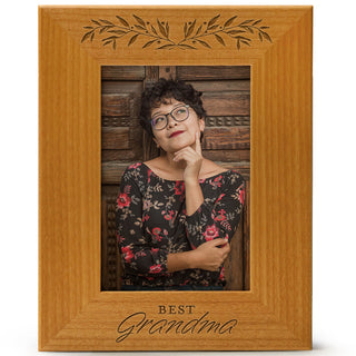 Best Grandma - Engraved Natural Wood Photo Frame
