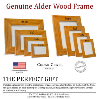 Best Grandpa - Engraved Natural Wood Photo Frame