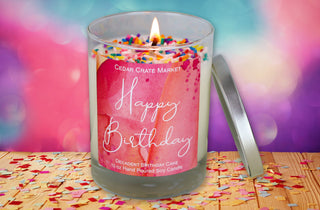 Pink Happy Birthday Soy Candle