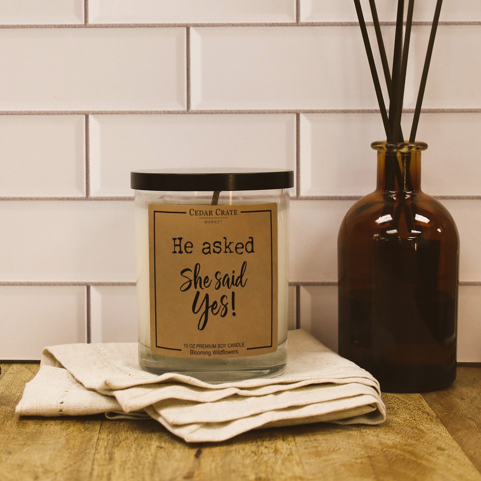 He Asked She Said Yes Soy Candle