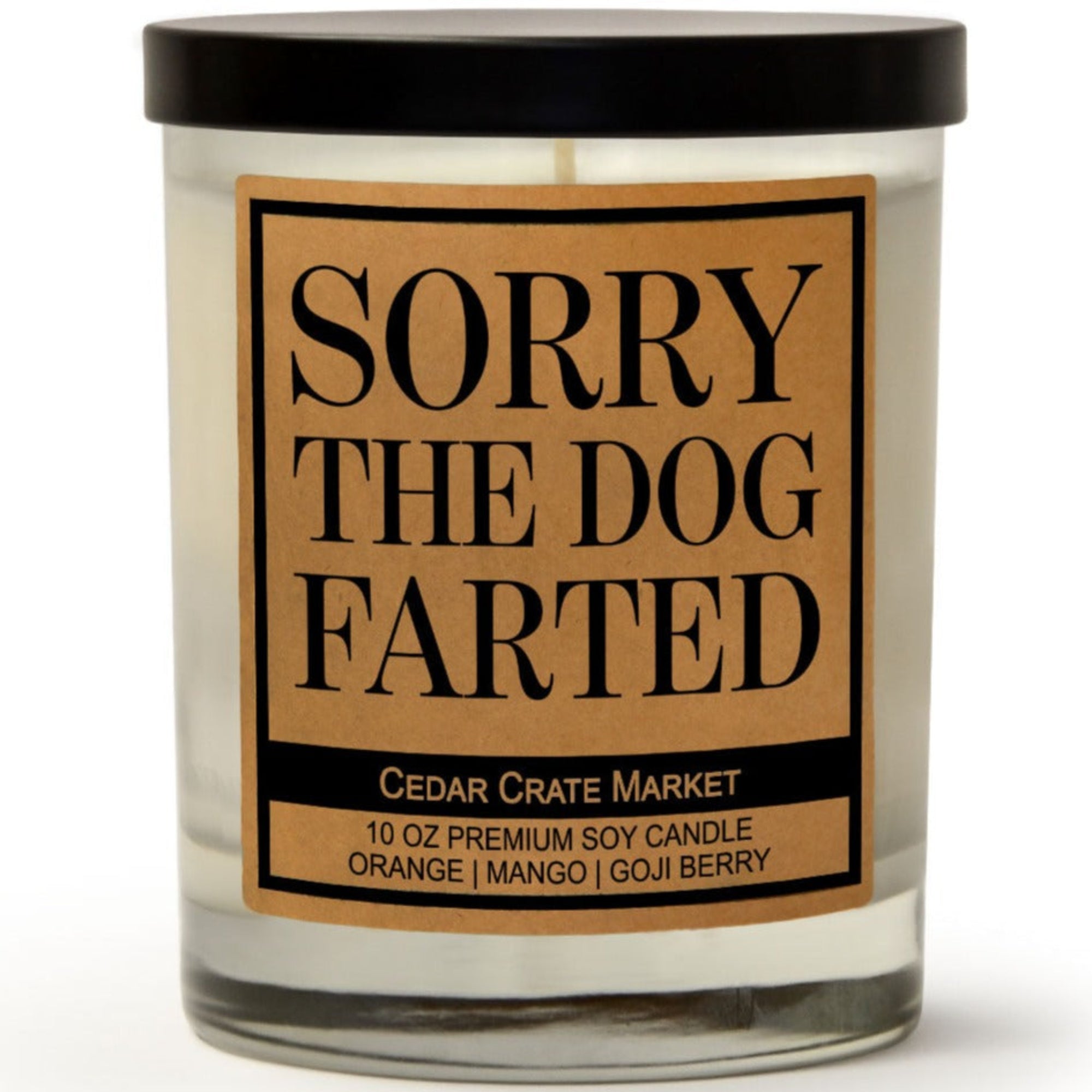 Cedar Crate Market Soy Candle "Sorry The Dog Farted - Funny Candles for Dog Mom's and Dad's" Mother's Day gift for Mom