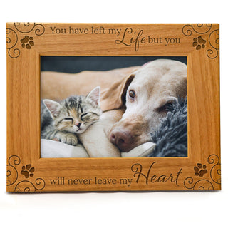 You Have Left My Life, But You Will Never Leave My Heart - Engraved Natural Wood Photo Frame